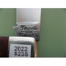 DANIELS FAMILY KNIFE BRANDS-TITUSVILLE CUTLERY-BIG EASY COTTON KNIFE-BURNT ORANGE MAPLE BURL DANIELS FAMILY KNIFE BRANDS-TITUSVILLE CUTLERY-BIG EASY COTTON KNIFE-BURNT ORANGE MAPLE BURL