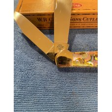 Case XX USA Genuine Abalone Pearl 82100 Script Shield Saddlehorn Knife in Box c.2003 Case XX USA Genuine Abalone Pearl 82100 Script Shield Saddlehorn Knife in Box c.2003