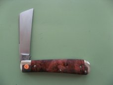 DANIELS FAMILY KNIFE BRANDS-TITUSVILLE CUTLERY-BIG EASY COTTON KNIFE-BURNT ORANGE MAPLE BURL DANIELS FAMILY KNIFE BRANDS-TITUSVILLE CUTLERY-BIG EASY COTTON KNIFE-BURNT ORANGE MAPLE BURL