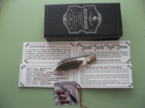 DANIELS FAMILY KNIFE BRANDS-EXCELSIOR KNIFE CO.-SPITFIRE JACK STAG DANIELS FAMILY KNIFE BRANDS-EXCELSIOR KNIFE CO.-SPITFIRE JACK STAG