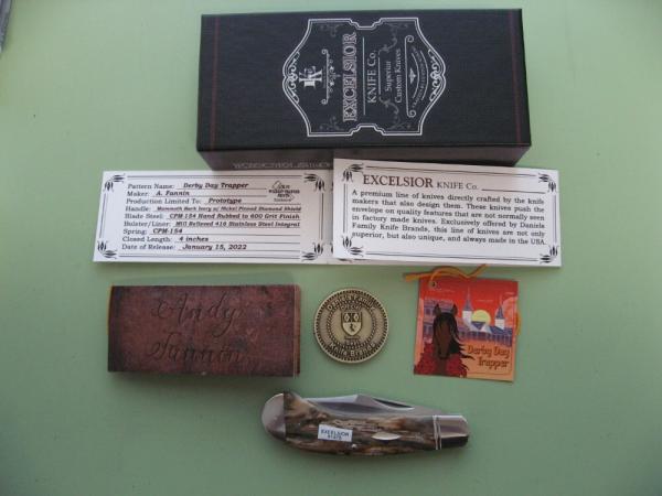 DANIELS FAMILY KNIFE BRANDS-EXCELSIOR KNIFE CO.-DERBY DAY TRAPPER PROTO