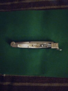 AGA CAMPOLIN 12" BRAZILIAN BUFFALO HORN WITH POLISHED BAYO BLADE SICLIAN SWITCHBLADE AGA CAMPOLIN 12" BRAZILIAN BUFFALO HORN WITH POLISHED BAYO BLADE SICLIAN SWITCHBLADE