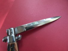 Italian Stiletto Push Button Knife Stag Handles, Never Used or Carried