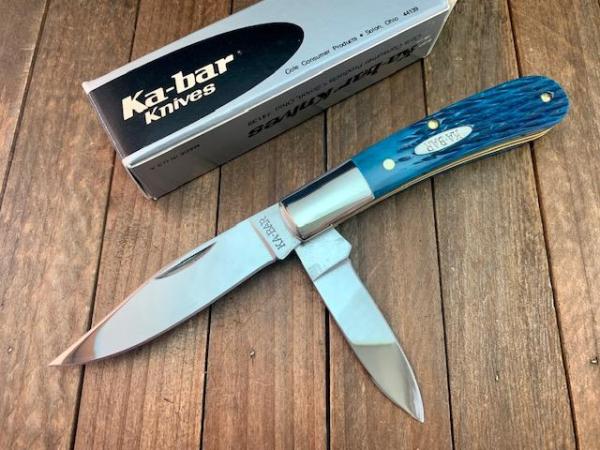 Kabar Bent Barlow Blue Rope Jigged Bone 1990