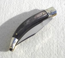 NEW 2021 A.G.A CAMPOLIN 8.5" DIANA LEVER LOCK BRAZILIAN HORN NICKEL SILVER BOLSTERS - SHEATH 