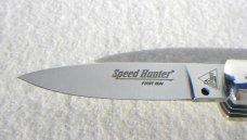 NOS CLASSIC (( FIRST RUN )) ITALIAN AKC AUTO SPEED HUNTER 3 BLADE BRAZILIAN HORN W/ ORIGINAL SHEATH