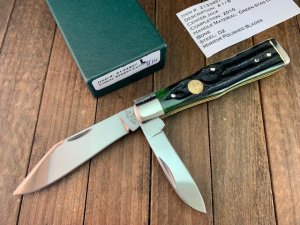 Canal Street Cutlery Swell Center Jack Green Stag Carved Bone D2 2010