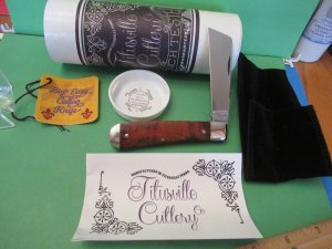 Titusville Cutlery Big Easy Cotton Knife Burnt Orange Maple Burl 1 of 60 
