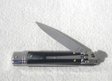 NOS AKC 8" CLASSIC SLIM LEVER LOCK SWEDGE BLADE, GENUINE DARK BRAZILIAN HORN - MANIAGO ITALY