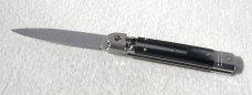 NOS AKC 8" CLASSIC SLIM LEVER LOCK SWEDGE BLADE, GENUINE DARK BRAZILIAN HORN - MANIAGO ITALY