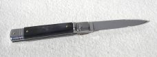 NOS AKC 8" CLASSIC SLIM LEVER LOCK SWEDGE BLADE, GENUINE DARK BRAZILIAN HORN - MANIAGO ITALY