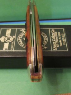 Queen Cutlery Amber Carved Stag Bone Tear Drop Liner Lock Model # 06LACSB Queen Cutlery Amber Carved Stag Bone Tear Drop Liner Lock Model # 06LACSB