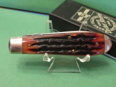Queen Cutlery Amber Carved Stag Bone Tear Drop Liner Lock Model # 06LACSB Queen Cutlery Amber Carved Stag Bone Tear Drop Liner Lock Model # 06LACSB