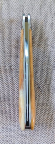 Bobby Toole Giraffe Bone Honknose Trapper Knife, 4" ..A2 acid washed blade..coa and pouch Bobby Toole Giraffe Bone Honknose Trapper Knife, 4" ..A2 acid washed blade..coa and pouch