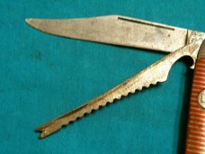VINTAGE IMPERIAL USA FOLDING POCKET TOOTHPICK TICKLER FISH KNIFE KNIVES OLD FANCY RED STRIPE VINTAGE IMPERIAL USA FOLDING POCKET TOOTHPICK TICKLER FISH KNIFE KNIVES OLD FANCY RED STRIPE
