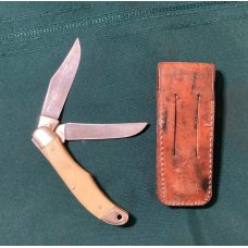 Schrade USA SC508 2 Blade Folding Hunter With Leather Sheath