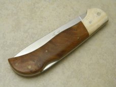 Kellam Knives 0213-E.U. Reindeer Bone/Curly Birch Lapp Folder Lockback Knife