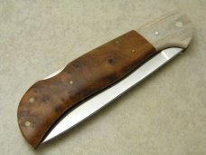 Kellam Knives 0213-E.U. Reindeer Bone/Curly Birch Lapp Folder Lockback Knife