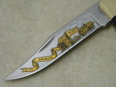 Buck 110 USA H.H. Buck Blacksmith Limited Edition Hunter Wood Folding Lockback Knife c.1988