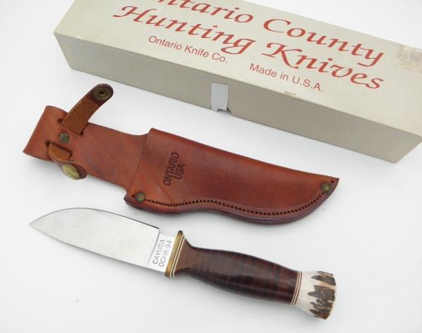 Ontario USA OC3 Cavuga Hunting Knife, 1994: 9” overall with a 4 1/2” blade Ontario USA OC3 Cavuga Hunting Knife, 1994: 9” overall with a 4 1/2” blade