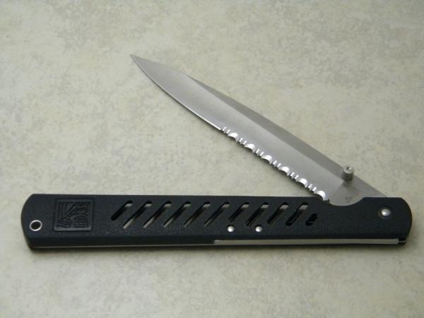 AL MAR Seki Japan 2005 Jumbo Model V Quicksilver Partial Serrated Linerlock Knife