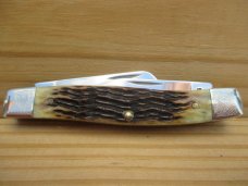 C. Platts & Sons Stockman (Case)    Jigged Amber Bone 