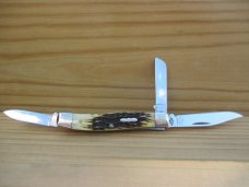 C. Platts & Sons Stockman (Case)    Jigged Amber Bone 