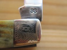 C. Platts & Sons Stockman (Case)    Jigged Amber Bone 