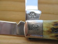 C. Platts & Sons Stockman (Case)    Jigged Amber Bone 