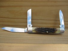C. Platts & Sons Stockman (Case)    Jigged Amber Bone 