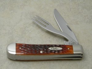 Case XX USA  6254 HB 10 DOT Dark Red Bone Hobo Trapper Knife 