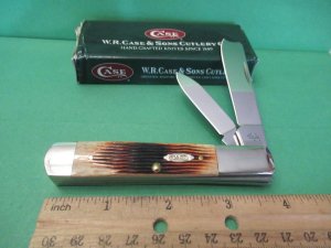 Case XX 2006 Caramel Barnwood Bone One Arm Man's Razor Pattern # 62005RAZ SS