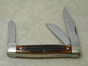 Queen Cutlery Co. Titusville PA #19 Winterbottom Bone Stockm Knife c.1998