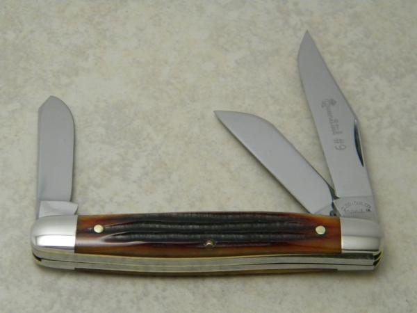 Queen Cutlery Co. Titusville PA #19 Winterbottom Bone Stockm Knife c.1998