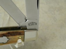 A.G. Russel 1997 Springdale, Ark. Acorn Shield Genuine Stag Stockman Knife