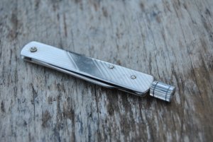 G. Schrade Barrel Release 2 1/2" Closed NOS Stainless Pats. 11-9-27 11-10-44 Tight Fires Fast Jolts