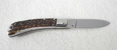 NOS AKC ITALIAN CLASSIC SPEED HUNTER GENUINE STAG NICKEL SILVER BOLSTERS 
