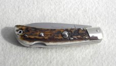 NOS AKC ITALIAN CLASSIC SPEED HUNTER GENUINE STAG NICKEL SILVER BOLSTERS 