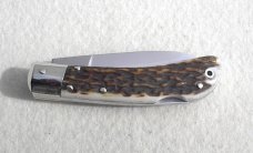 NOS AKC ITALIAN CLASSIC SPEED HUNTER GENUINE STAG NICKEL SILVER BOLSTERS 