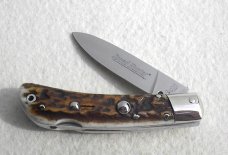 NOS AKC ITALIAN CLASSIC SPEED HUNTER GENUINE STAG NICKEL SILVER BOLSTERS 