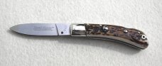 NOS AKC ITALIAN CLASSIC SPEED HUNTER GENUINE STAG NICKEL SILVER BOLSTERS 