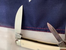 Vintage HAND MADE Bulldog Brand 3 Blade Whittler w/ Great Ivory Handles -NOS Vintage HAND MADE Bulldog Brand 3 Blade Whittler w/ Great Ivory Handles -NOS