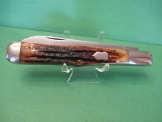Queen 2007 Amber Carved Bone Stag 1 of 50 Large English Jack Queen 2007 Amber Carved Bone Stag 1 of 50 Large English Jack