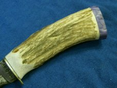VINTAGE CUSTOM HANDLE ANTLER STAG KABAR KA-BAR HUNTING SKINNING FIXED BLADE SKINNER KNIFE KNIVES OLD VINTAGE CUSTOM HANDLE ANTLER STAG KABAR KA-BAR HUNTING SKINNING FIXED BLADE SKINNER KNIFE KNIVES OLD