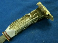 VINTAGE ANTLER CROWN STAG SOLINGEN B SVOBODA GERMANY HUNTING SKINNING FIXED BLADE KNIFE KNIVES OLD