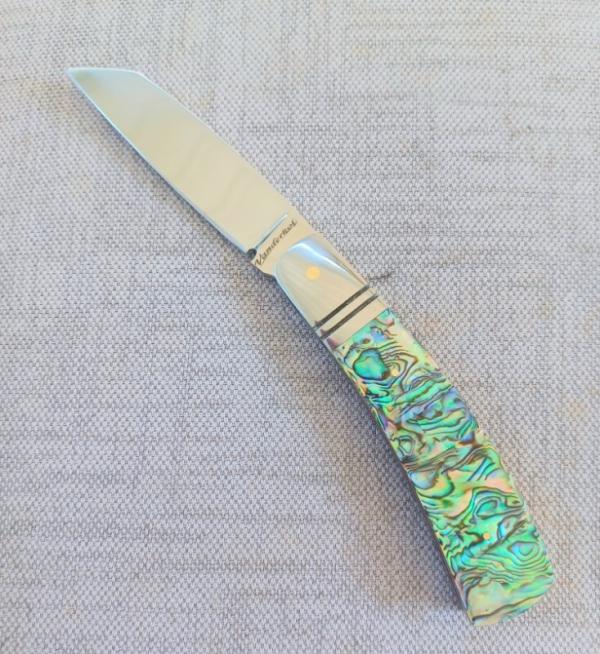 Steve Vanderkolff Abalone Native, 4"cld..True Paua scales..,Smooth...Cpm154..integral bolsters 