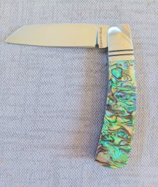 Steve Vanderkolff Abalone Native, 4"cld..True Paua scales..,Smooth...Cpm154..integral bolsters 