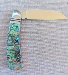 Steve Vanderkolff Abalone Native, 4"cld..True Paua scales..,Smooth...Cpm154..integral bolsters 