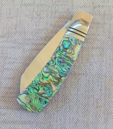 Steve Vanderkolff Abalone Native, 4"cld..True Paua scales..,Smooth...Cpm154..integral bolsters 