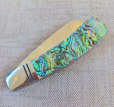 Steve Vanderkolff Abalone Native, 4"cld..True Paua scales..,Smooth...Cpm154..integral bolsters 